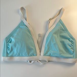 Xhilaration Light Blue and Cream Bikini Top
